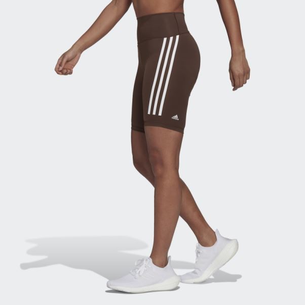 Adidas Optime Trainicons 3-stripes Bike Short Leggings Marron