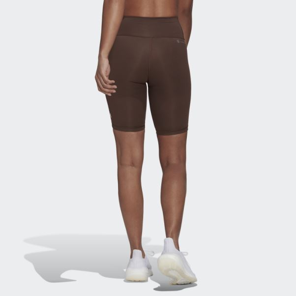 Adidas Optime Trainicons 3-stripes Bike Short Leggings Marron