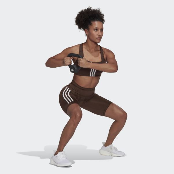 Adidas Optime Trainicons 3-stripes Bike Short Leggings Marron