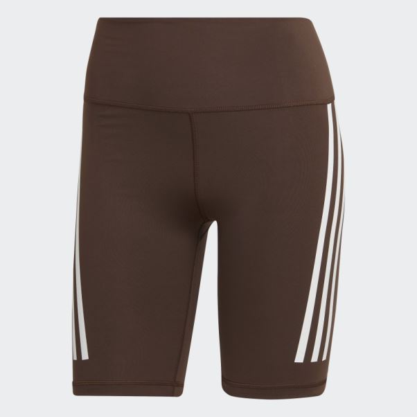 Adidas Optime Trainicons 3-stripes Bike Short Leggings Marron