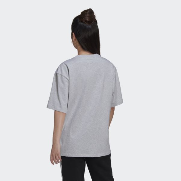 Tee Shirt Logo Play Adidas Gris Clair Chiné