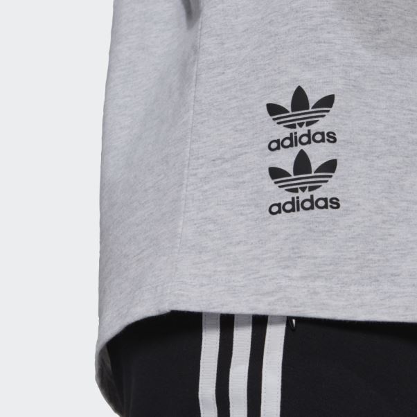 Tee Shirt Logo Play Adidas Gris Clair Chiné