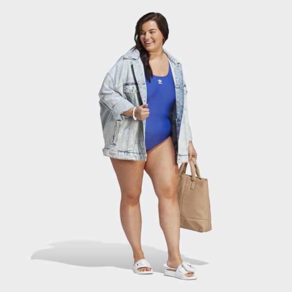 Maillot De Bain Adicolor 3 Bandes (grande Taille) Bleu Adidas