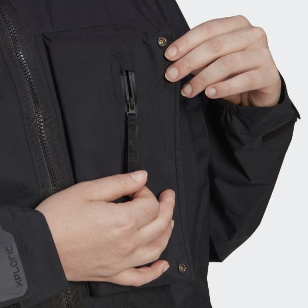 Veste De Randonnée Noir Terrex Xploric Rain.rdy (grande Taille) Adidas