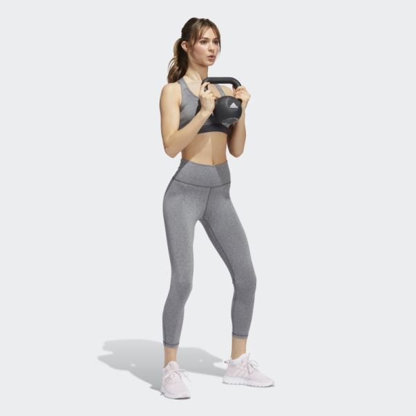 Adidas Optime Training 7/8 Legging Gris Foncé Chiné