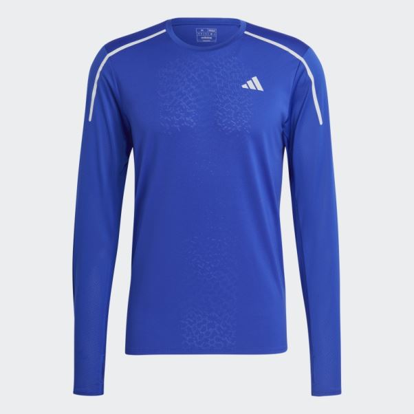 Adidas T-shirt De Course Rapide à Manches Longues Bleu