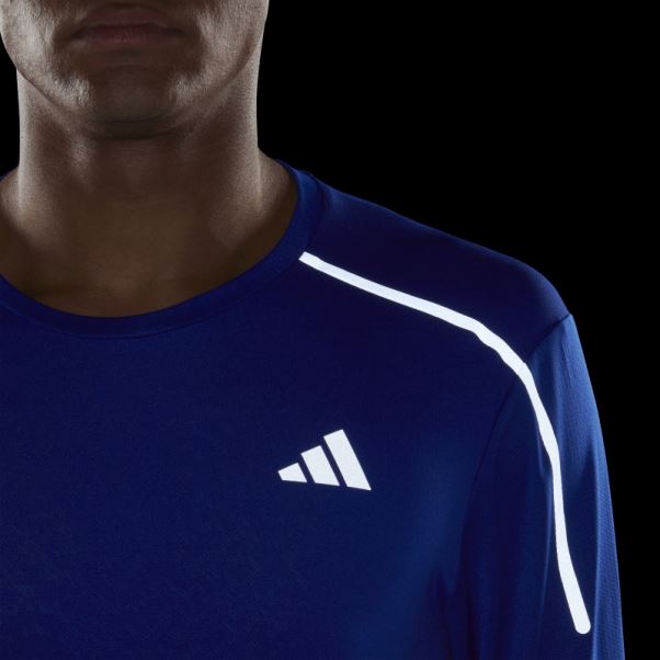 Adidas T-shirt De Course Rapide à Manches Longues Bleu