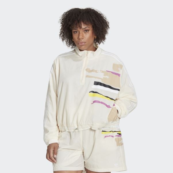 Haut De Survêtement Adidas Ecru Tint Thebe Magugu (grande Taille)