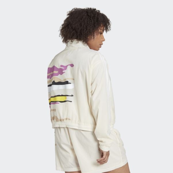 Haut De Survêtement Adidas Ecru Tint Thebe Magugu (grande Taille)