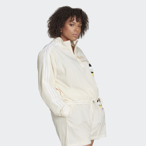Haut De Survêtement Adidas Ecru Tint Thebe Magugu (grande Taille)