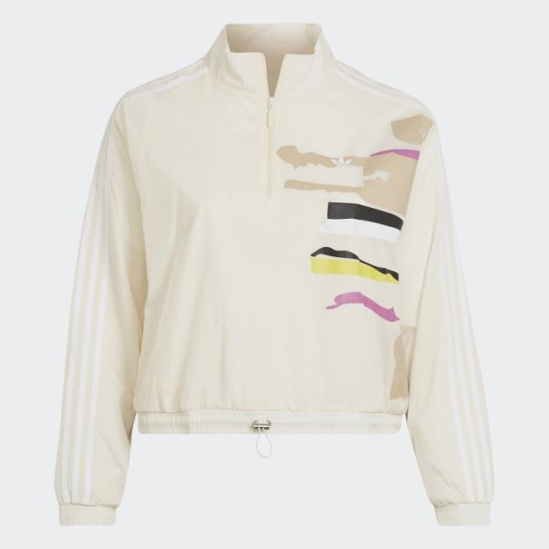 Haut De Survêtement Adidas Ecru Tint Thebe Magugu (grande Taille)