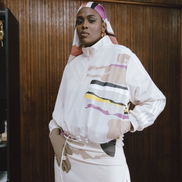 Haut De Survêtement Adidas Ecru Tint Thebe Magugu (grande Taille)