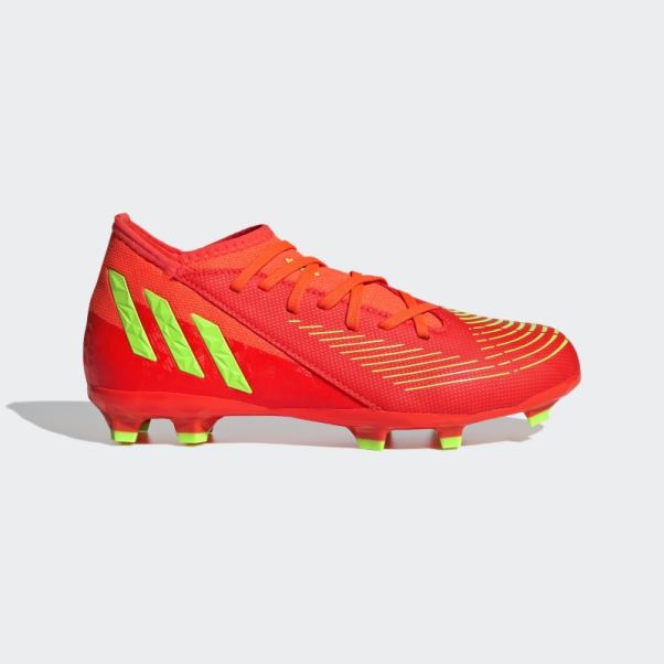 Predator Edge.3 Chaussures De Sol Ferme Rouge Adidas