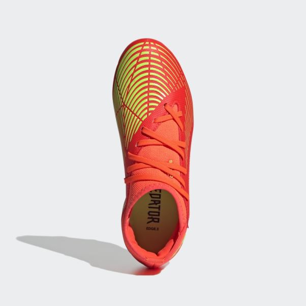 Predator Edge.3 Chaussures De Sol Ferme Rouge Adidas