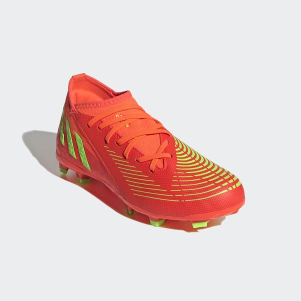 Predator Edge.3 Chaussures De Sol Ferme Rouge Adidas
