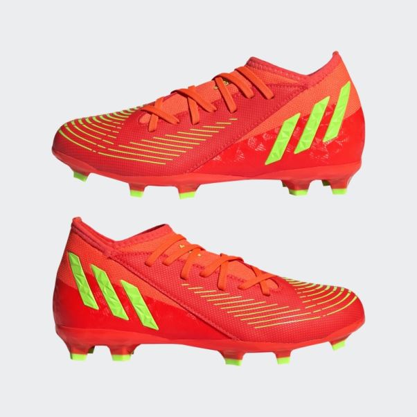 Adidas Predator Edge.3 Chaussures De Sol Ferme Rouge