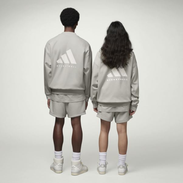 Sweat Adidas Basketball Crew Gris Métallisé