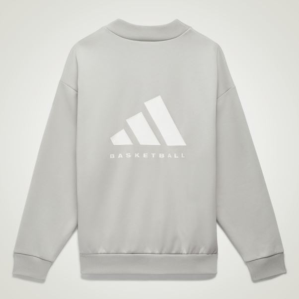 Sweat Adidas Basketball Crew Gris Métallisé