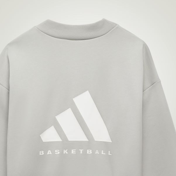 Sweat Gris Métallisé Adidas Basketball Crew