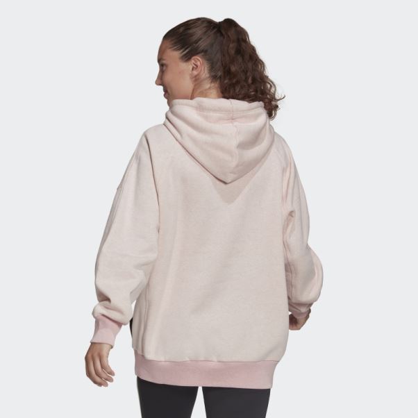 Adidas Sportswear Studio Lounge Fleece Hoodie Hot Botanique Rose Mel