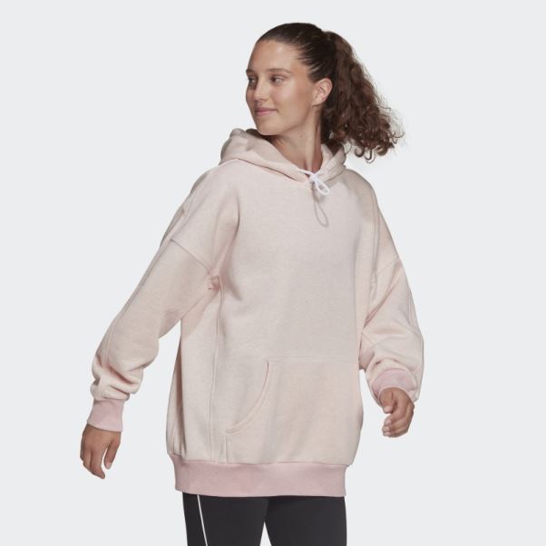 Adidas Sportswear Studio Lounge Fleece Hoodie Hot Botanique Rose Mel