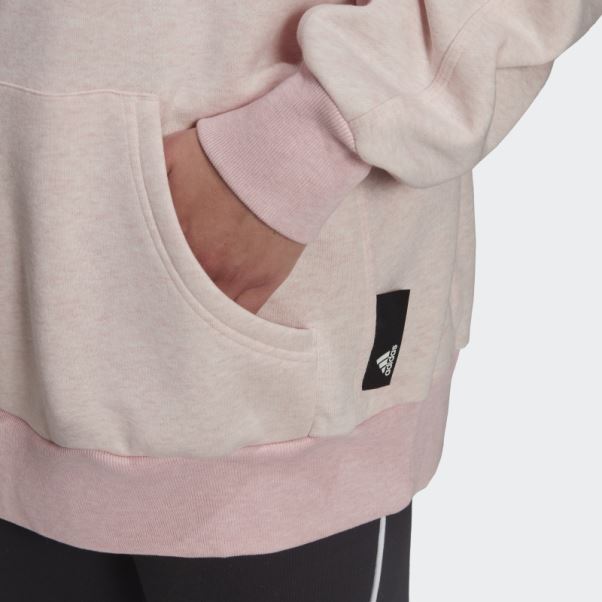 Adidas Sportswear Studio Lounge Fleece Hoodie Hot Botanique Rose Mel