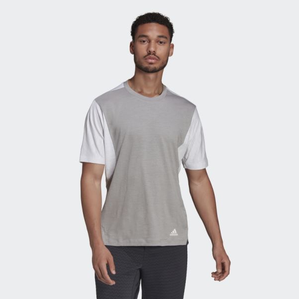 T-shirt D'entraînement Bien-être Adidas Gris Solide Mgh