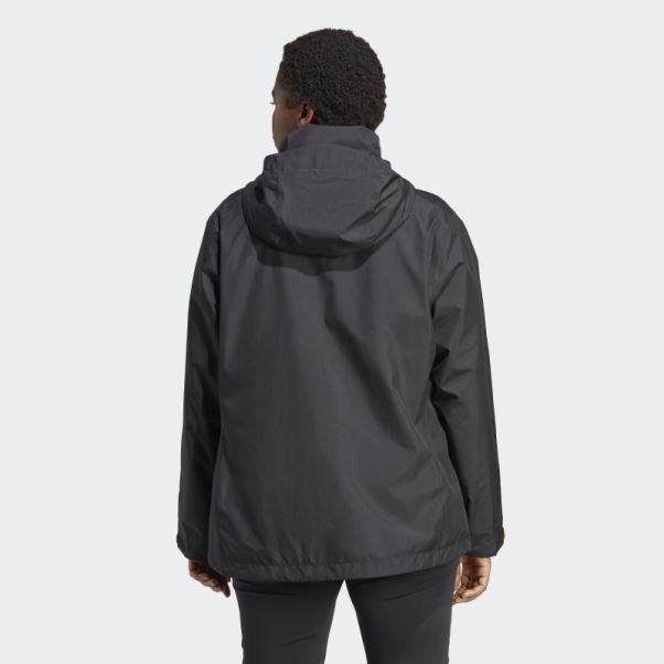 Veste De Pluie 2 Couches Terrex Multi Rain.rdy (grande Taille) Noir Adidas