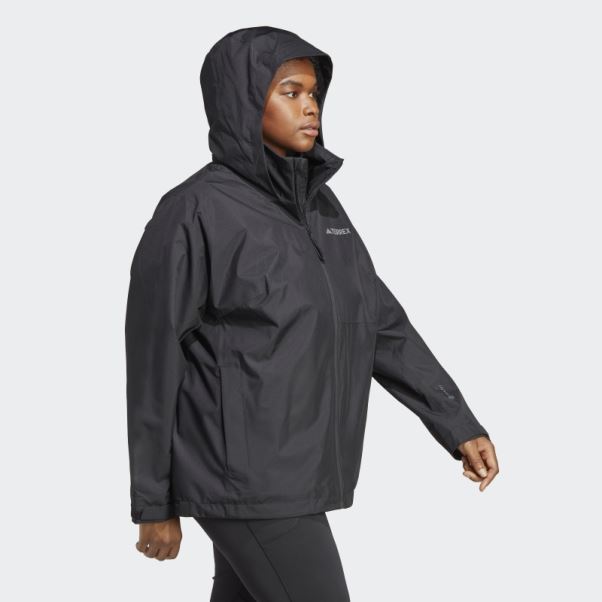 Veste De Pluie 2 Couches Terrex Multi Rain.rdy (grande Taille) Noir Adidas