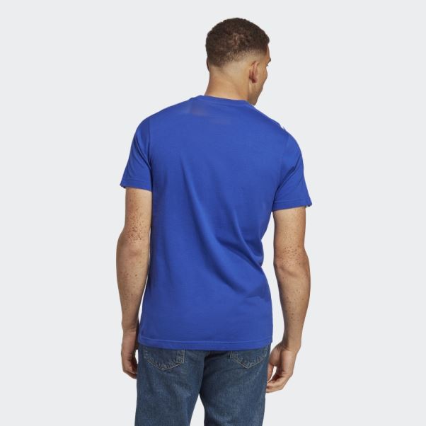 T-shirt Adidas Essentials Single Jersey 3 Bandes Bleu