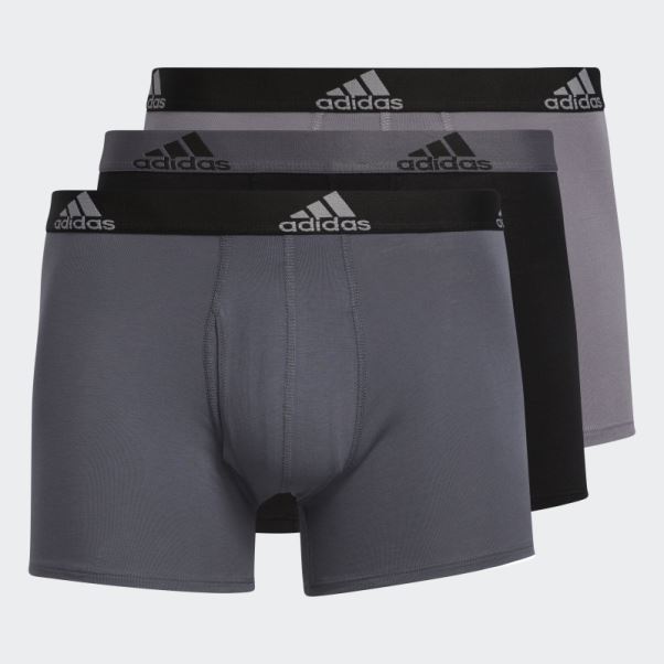 Adidas Slip Gris En Coton Stretch 3 Paires