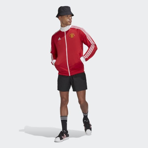 Adidas Real Red Manchester United 3-stripes Track Top