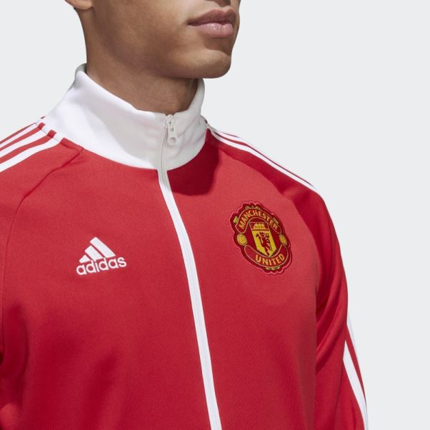 Adidas Real Red Manchester United 3-stripes Track Top