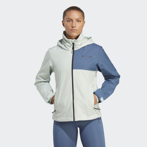 Veste De Pluie 2 Couches Adidas Terrex Multi Rain.rdy Vert
