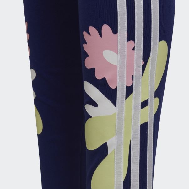 Legging Imprimé Fleurs Indigo Adidas