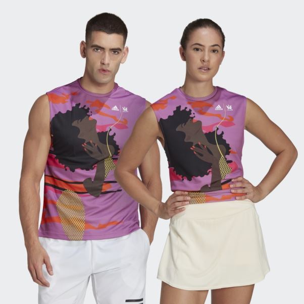 Tee-shirt Sans Manches Tennis New York (neutre) Adidas Lilas