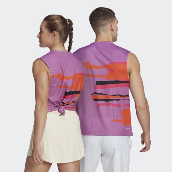 Tee-shirt Sans Manches Tennis New York (neutre) Adidas Lilas