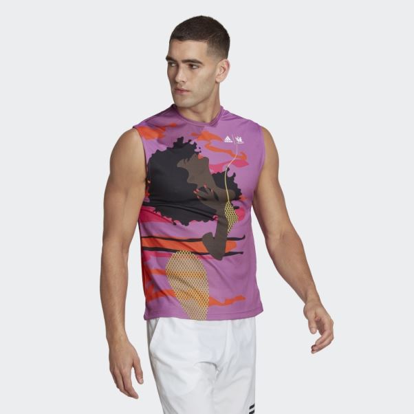 Tee-shirt Sans Manches Tennis New York (neutre) Adidas Lilas