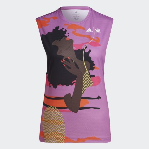 Tee-shirt Sans Manches Tennis New York (neutre) Adidas Lilas