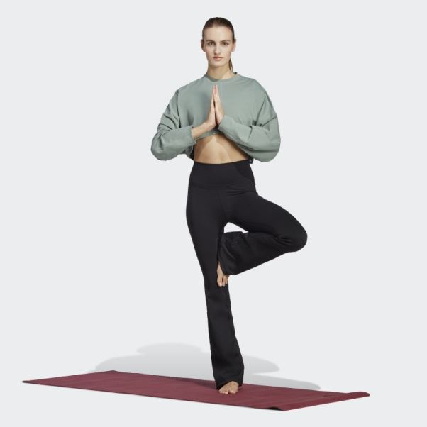 Sweat Adidas Yoga Studio Crop Vert Argent