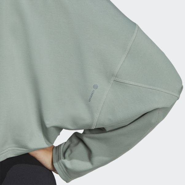 Yoga Studio Crop Sweatshirt Adidas Argent Vert
