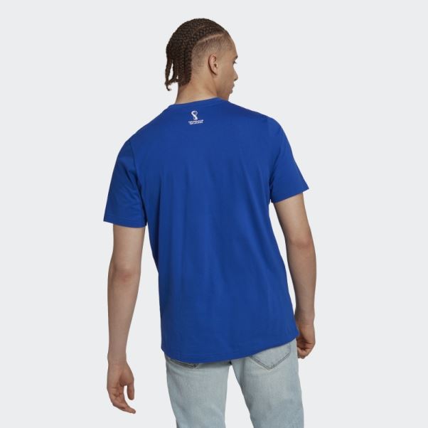 T-shirt Colombie Coupe Du Monde Fifa 2022 Adidas Bleu Royal