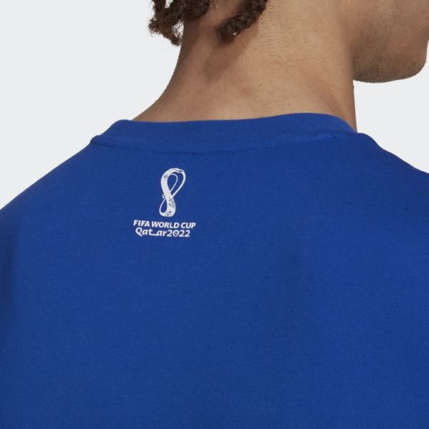 T-shirt Colombie Coupe Du Monde Fifa 2022 Adidas Bleu Royal