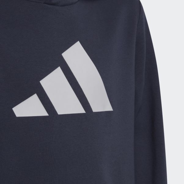 Sweat à Capuche Bleu Marine Adidas Future Icons à 3 Bandes