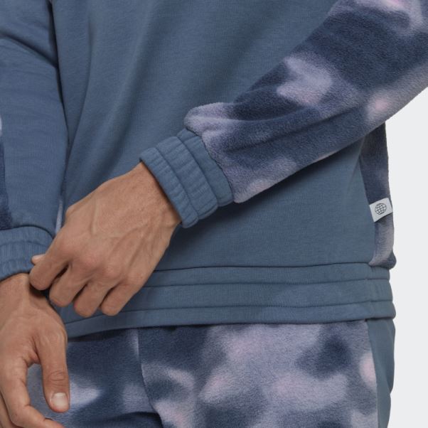 Veste Polaire Adidas Nature Allover Print 1/4-zip Acier