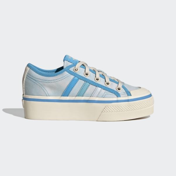 Nizza Plate-forme Chaussures Bleu Adidas