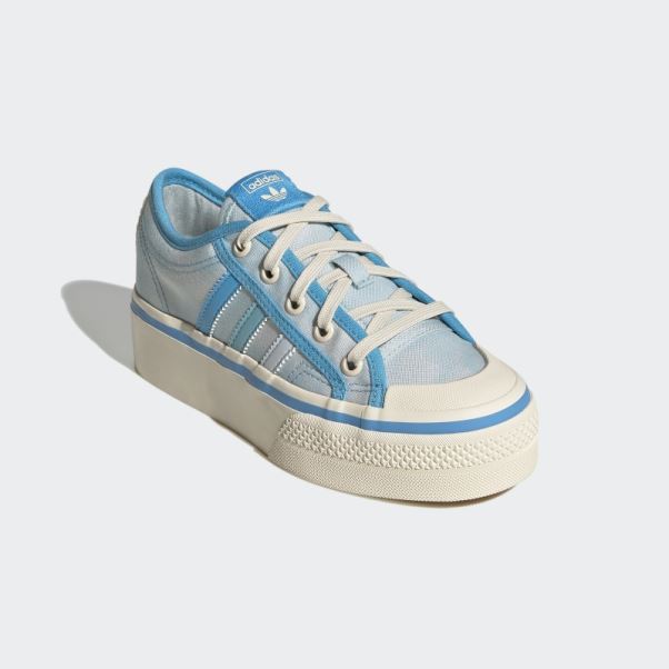 Nizza Plate-forme Chaussures Bleu Adidas