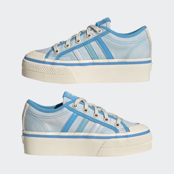 Nizza Plate-forme Chaussures Bleu Adidas