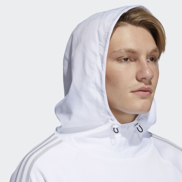 Sweat à Capuche Adidas Cold.rdy 3 Bandes Blanc