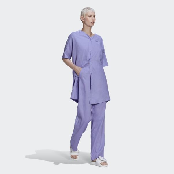 Adidas Robe De Baseball En Lin Violet Clair